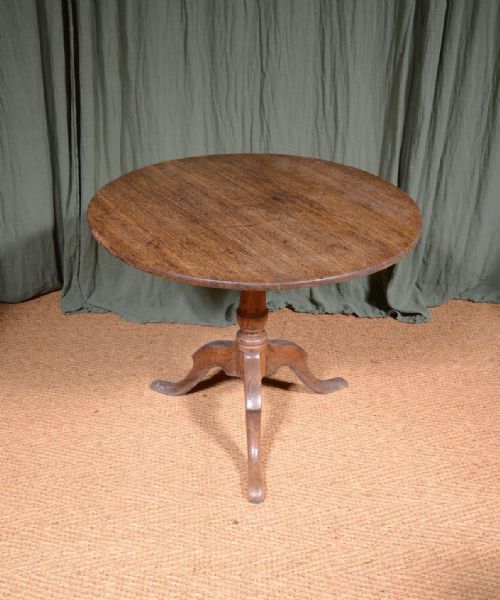 A 19TH CENTURY OAK TILT TOP TRIPOD OCCASIONAL TABLE C1850 - ADDITIONAL PHOTO 1