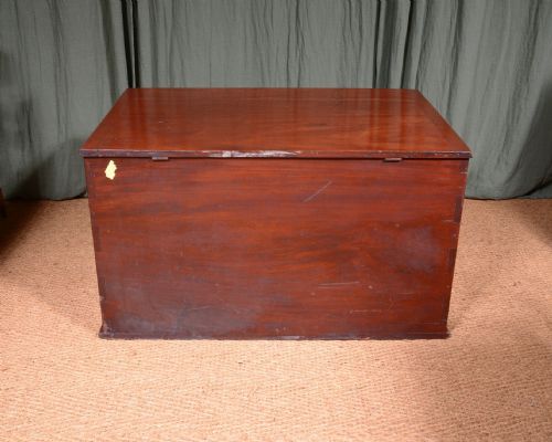 A LARGE VICTORIAN ARTS CRAFTS PANELLED MAHOGANY BLANKET CHEST C1870 - ADDITIONAL PHOTO 5