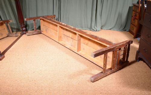 A 75 FOOT SCANDINAVIAN PINE SETTLE BENCH WITH ORIGINAL PAINTED DECORATION C1900 - ADDITIONAL PHOTO 9