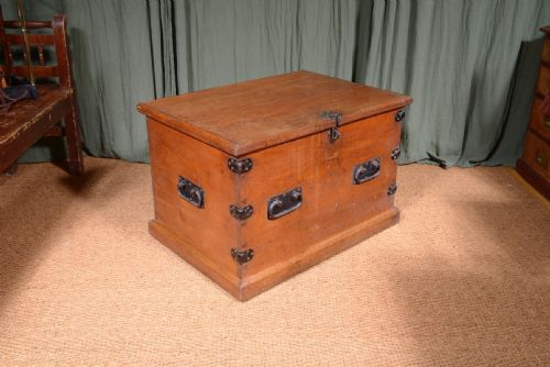 a victorian iron mounted oak silver chest strong box c1860 - CATEGORY: ANTIQUE CHESTS - DATED 1860