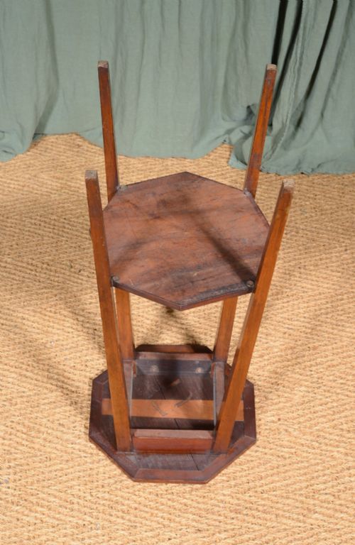 AN ARTS CRAFTS TWO TIER PARQUETRY PLANT STAND C1900 - ADDITIONAL PHOTO 4