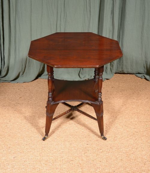 AN AESTHETIC MOVEMENT OCTAGONAL MAHOGANY TABLE ATTRIBUTED TO SHOOLBRED C1880 - ADDITIONAL PHOTO 1