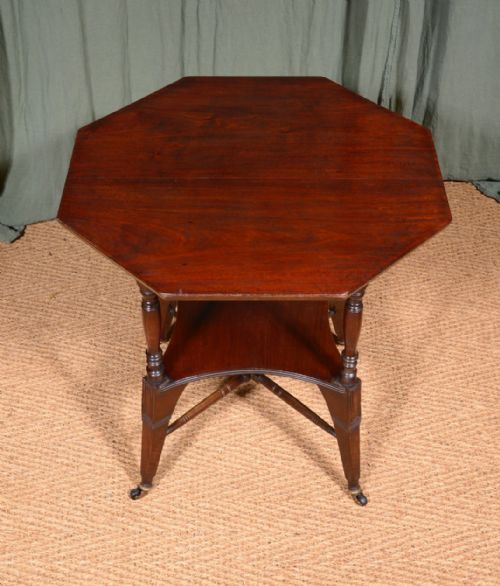 AN AESTHETIC MOVEMENT OCTAGONAL MAHOGANY TABLE ATTRIBUTED TO SHOOLBRED C1880 - ADDITIONAL PHOTO 2