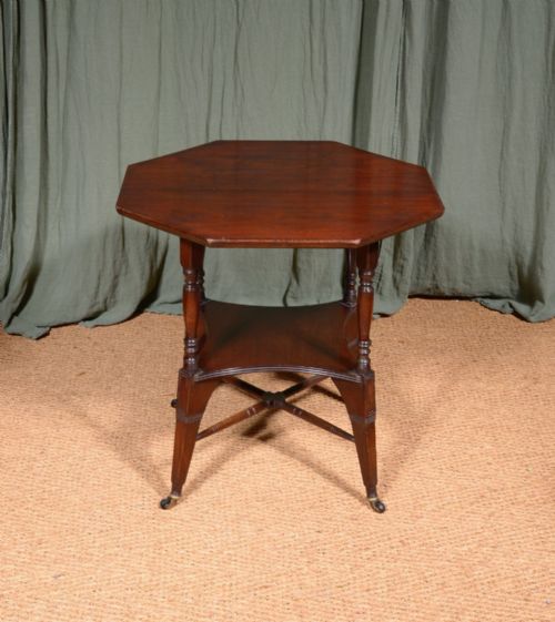 AN AESTHETIC MOVEMENT OCTAGONAL MAHOGANY TABLE ATTRIBUTED TO SHOOLBRED C1880 - ADDITIONAL PHOTO 4