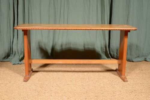 AN OAK COTSWOLD SCHOOL BENCH OR WINDOW SEAT C1925 - ADDITIONAL PHOTO 8