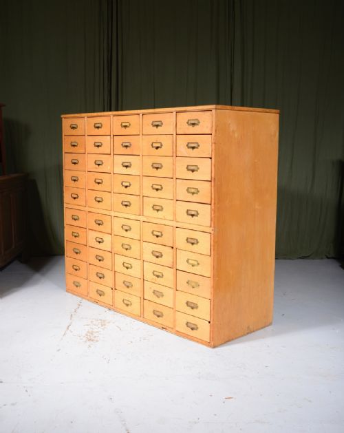 birch bank of 50 drawers c1930 - CATEGORY: ANTIQUE CABINETS - DATED 1930