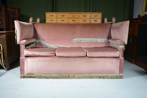 a pink velvet knole sofa c1920 - CATEGORY: ANTIQUE SOFAS - DATED 1920