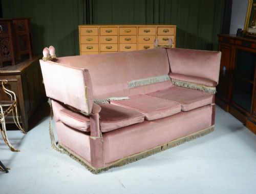 A PINK VELVET KNOLE SOFA C1920 - ADDITIONAL PHOTO 1