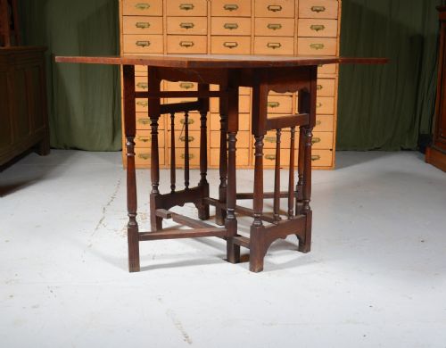 AN OAK ARTS AND CRAFTS DROP LEAF TABLE C1870 - ADDITIONAL PHOTO 3