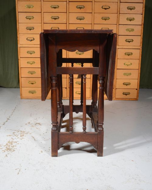 AN OAK ARTS AND CRAFTS DROP LEAF TABLE C1870 - ADDITIONAL PHOTO 4