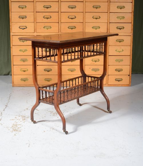 an aesthetic movement walnut occasional table with gallery undertier c1870 - CATEGORY: ANTIQUE TABLES - DATED VICTORIAN