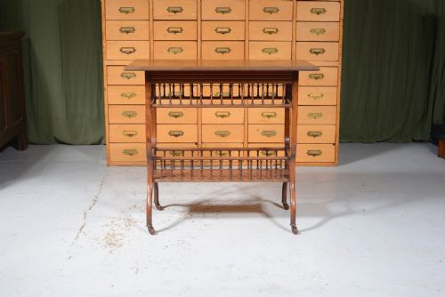 AN AESTHETIC MOVEMENT WALNUT OCCASIONAL TABLE WITH GALLERY UNDERTIER C1870 - ADDITIONAL PHOTO 1