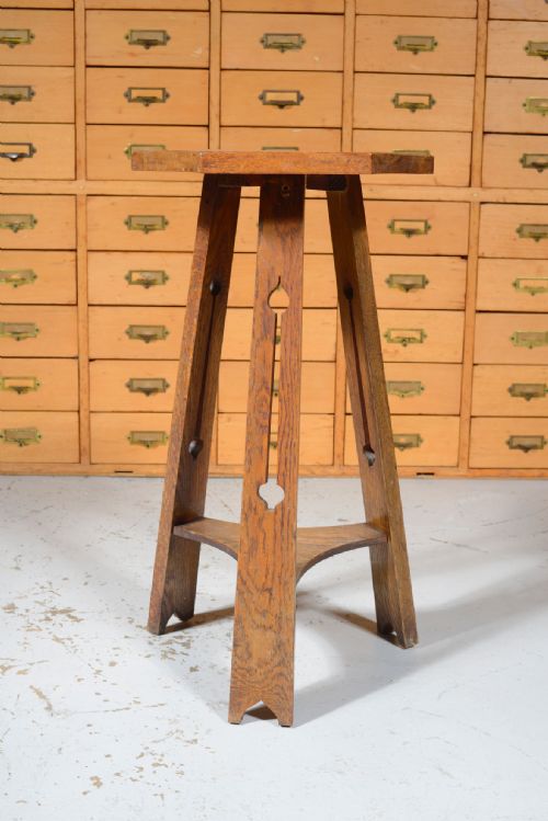 AN ARTS CRAFTS LIBERTY STYLE OAK OCCASIONAL TABLE C1900 - ADDITIONAL PHOTO 1