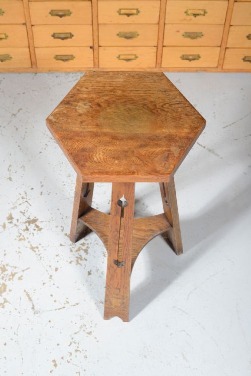 AN ARTS CRAFTS LIBERTY STYLE OAK OCCASIONAL TABLE C1900 - ADDITIONAL PHOTO 2