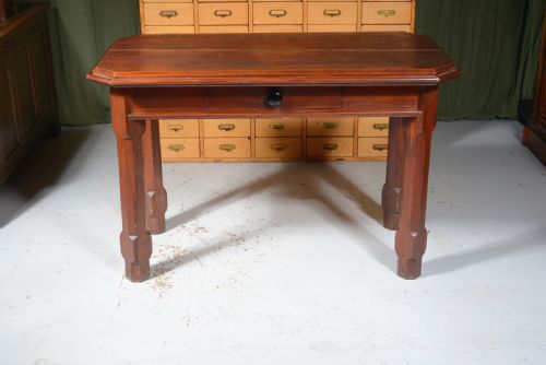 A VICTORIAN GOTHIC OREGON PINE SIDE TABLE C1880 - ADDITIONAL PHOTO 1