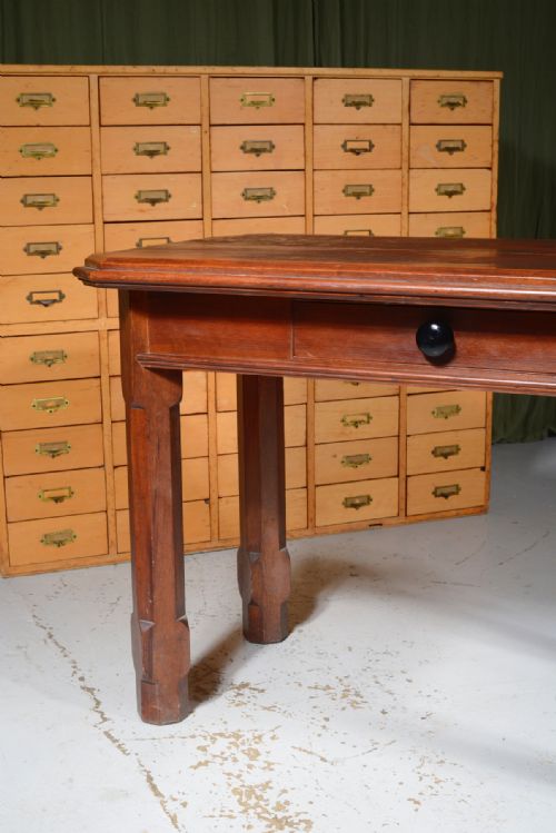 A VICTORIAN GOTHIC OREGON PINE SIDE TABLE C1880 - ADDITIONAL PHOTO 2