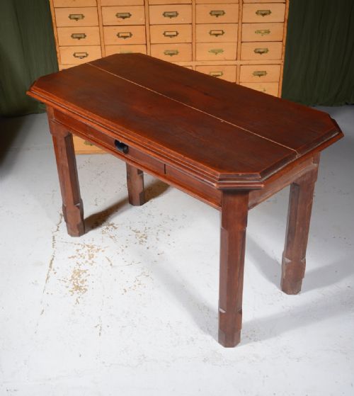 A VICTORIAN GOTHIC OREGON PINE SIDE TABLE C1880 - ADDITIONAL PHOTO 4