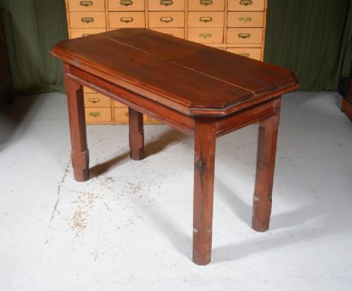 A VICTORIAN GOTHIC OREGON PINE SIDE TABLE C1880 - ADDITIONAL PHOTO 6
