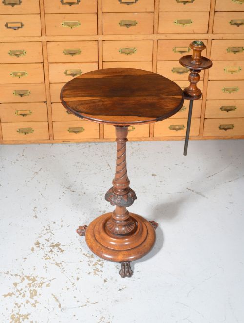william iv rosewood occasional table with candle holder c1830 - CATEGORY: ANTIQUE FURNITURE - DATED 19TH CENTURY