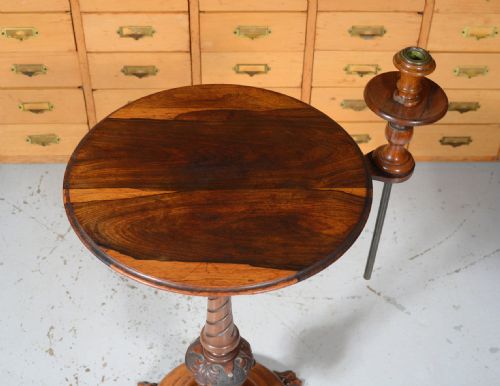 WILLIAM IV ROSEWOOD OCCASIONAL TABLE WITH CANDLE HOLDER C1830 - ADDITIONAL PHOTO 1