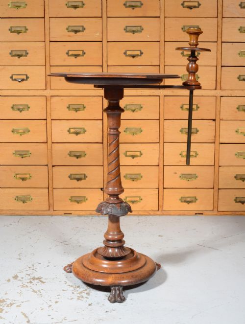 WILLIAM IV ROSEWOOD OCCASIONAL TABLE WITH CANDLE HOLDER C1830 - ADDITIONAL PHOTO 3