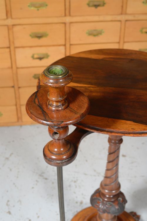 WILLIAM IV ROSEWOOD OCCASIONAL TABLE WITH CANDLE HOLDER C1830 - ADDITIONAL PHOTO 5