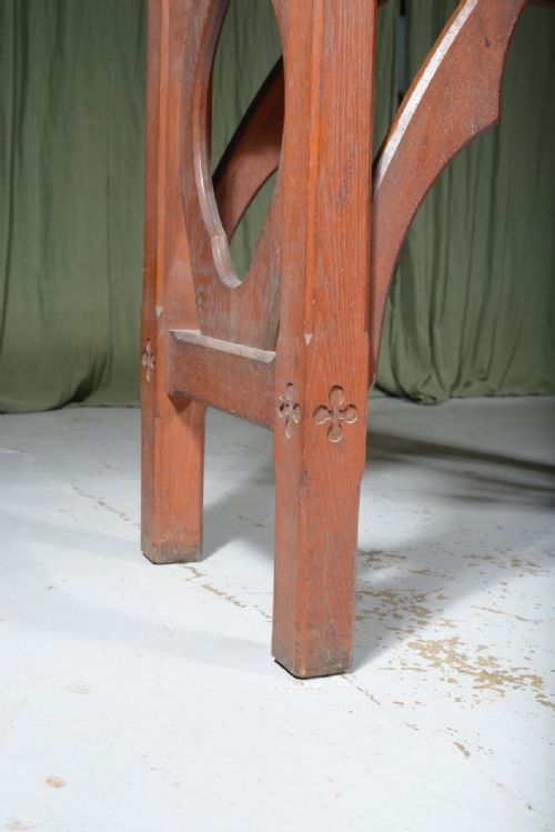 A VICTORIAN GOTHIC OAK CONSOLE TABLE IN THE MANNER OF PUGIN C1880 - ADDITIONAL PHOTO 5
