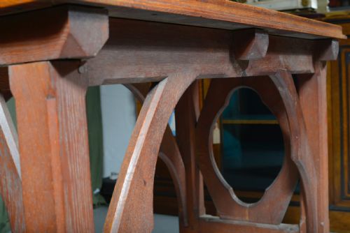 A VICTORIAN GOTHIC OAK CONSOLE TABLE IN THE MANNER OF PUGIN C1880 - ADDITIONAL PHOTO 6