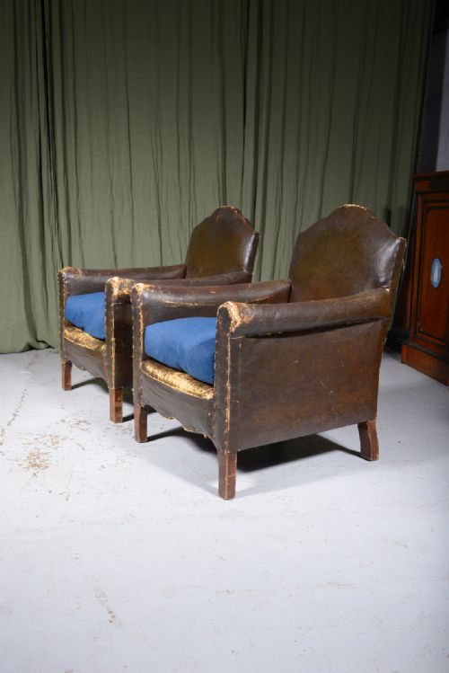 A PAIR OF CLUB 'MOUSTACHE' ARMCHAIRS C1920 - ADDITIONAL PHOTO 1