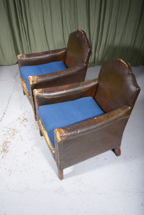 A PAIR OF CLUB 'MOUSTACHE' ARMCHAIRS C1920 - ADDITIONAL PHOTO 2