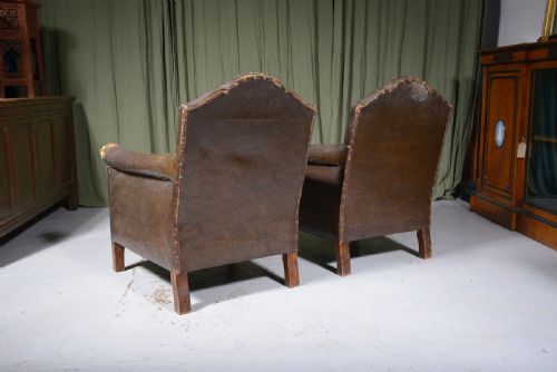 A PAIR OF CLUB 'MOUSTACHE' ARMCHAIRS C1920 - ADDITIONAL PHOTO 3