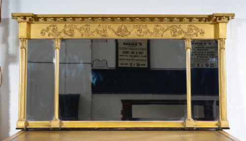 a regency gilt overmantel triptych mirror c1820 - CATEGORY: ANTIQUE MIRRORS - DATED REGENCY