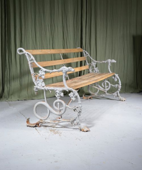 a coalbrookdale cast iron 'grape and serpent' pattern bench c1840 - CATEGORY: ANTIQUE FURNITURE - DATED 19TH CENTURY