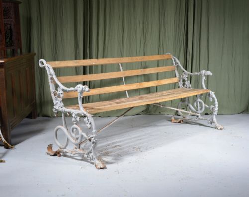 A COALBROOKDALE CAST IRON 'GRAPE AND SERPENT' PATTERN BENCH C1840 - ADDITIONAL PHOTO 2