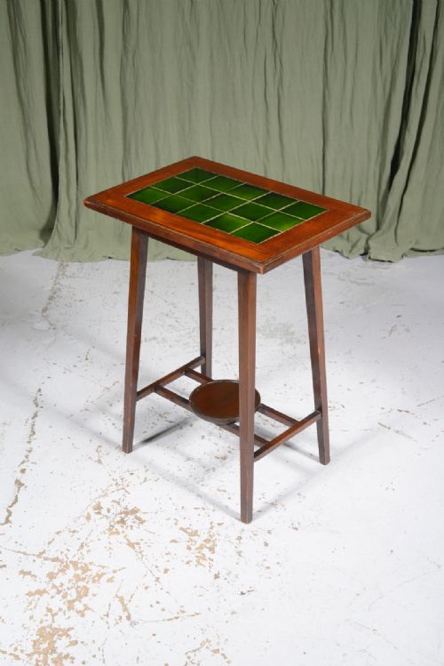 an arts crafts tile top table in the manner of cfa voysey c1880 - CATEGORY: ANTIQUE TABLES - DATED VICTORIAN