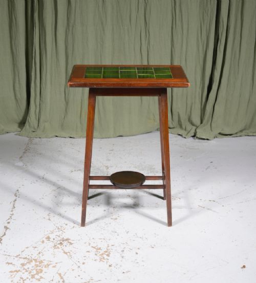 AN ARTS CRAFTS TILE TOP TABLE IN THE MANNER OF CFA VOYSEY C1880 - ADDITIONAL PHOTO 1