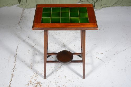 AN ARTS CRAFTS TILE TOP TABLE IN THE MANNER OF CFA VOYSEY C1880 - ADDITIONAL PHOTO 2