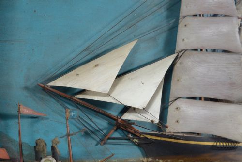 A VICTORIAN THREE MASTED SHIP PADDLE STEAMER DIORAMA MODEL C1890 - ADDITIONAL PHOTO 3