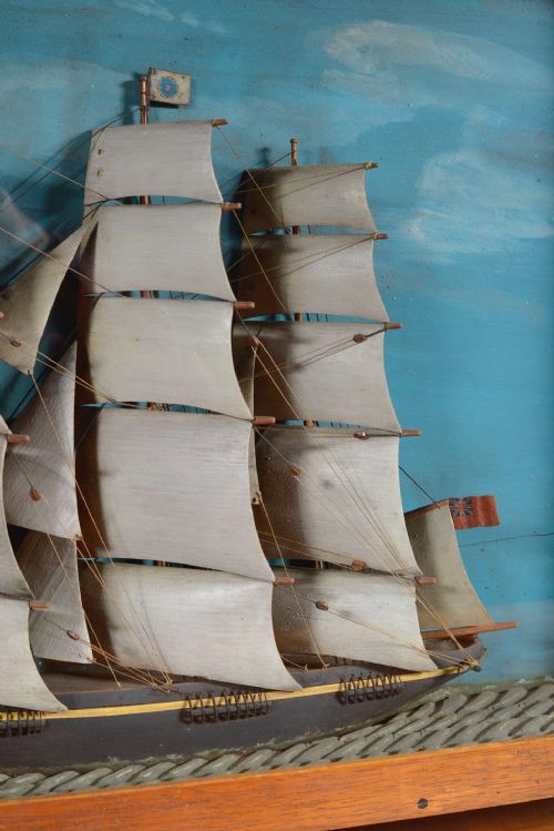 A VICTORIAN THREE MASTED SHIP PADDLE STEAMER DIORAMA MODEL C1890 - ADDITIONAL PHOTO 4