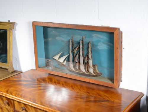 A VICTORIAN THREE MASTED SHIP PADDLE STEAMER DIORAMA MODEL C1890 - ADDITIONAL PHOTO 6