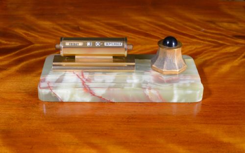 an art deco pen and ink stand perpetual calendar c1930 - CATEGORY: ANTIQUE MISCELLANEOUS - DATED 1930