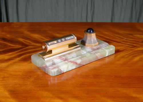 AN ART DECO PEN AND INK STAND PERPETUAL CALENDAR C1930 - ADDITIONAL PHOTO 1