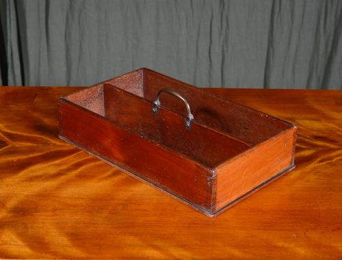 AN GEORGE III BRASS HANDLED MAHOGANY CUTLERY TRAY C1790 - ADDITIONAL PHOTO 1