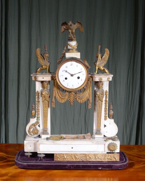 an impressive french ormolu mounted marble clock for restoration c1840 - CATEGORY: ANTIQUE CLOCKS - DATED 19TH CENTURY