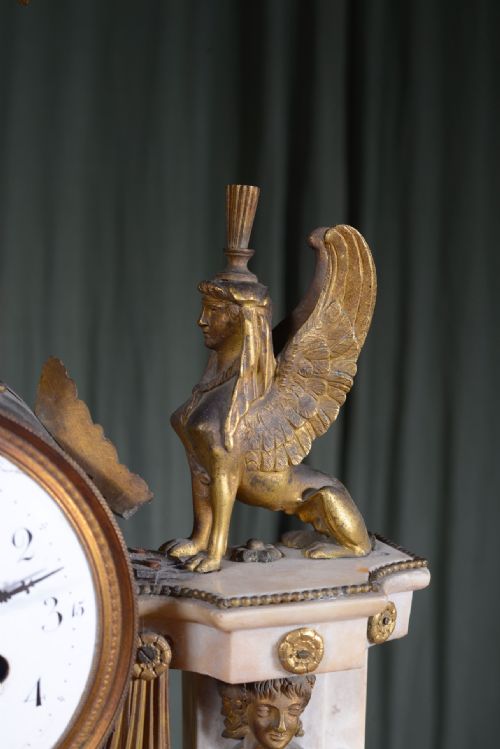 AN IMPRESSIVE FRENCH ORMOLU MOUNTED MARBLE CLOCK FOR RESTORATION C1840 - ADDITIONAL PHOTO 1