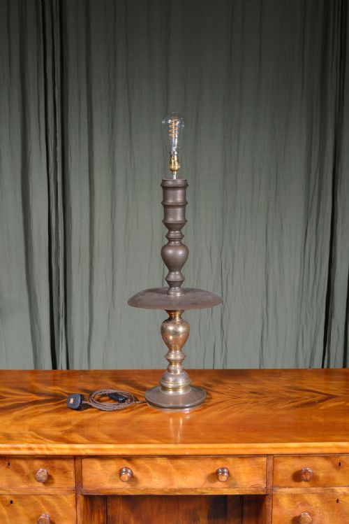 a middle eastern gilt brass hookah lamp c1900 - CATEGORY: ANTIQUE LIGHTING - DATED 1900