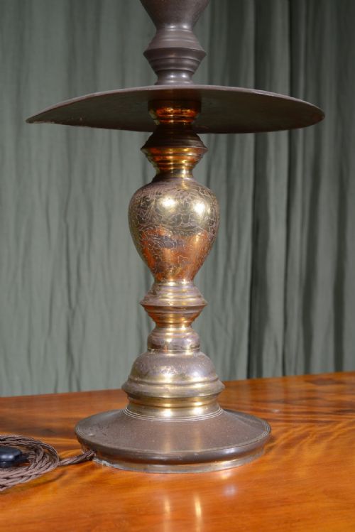 A MIDDLE EASTERN GILT BRASS HOOKAH LAMP C1900 - ADDITIONAL PHOTO 1