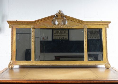 a 19th century architectural triptych overmantel mirror c1850 - CATEGORY: ANTIQUE MIRRORS - DATED 19TH CENTURY