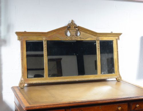 A 19TH CENTURY ARCHITECTURAL TRIPTYCH OVERMANTEL MIRROR C1850 - ADDITIONAL PHOTO 2