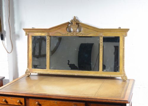 A 19TH CENTURY ARCHITECTURAL TRIPTYCH OVERMANTEL MIRROR C1850 - ADDITIONAL PHOTO 5